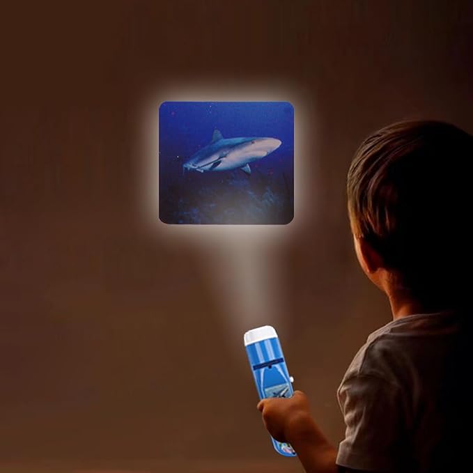 Georgie Porgy Children Projector Toys Educational Science Set Wall Ceiling Tent Torch Flashlight for Kids Gifts for Boys Girls (Wild Animal + Sea World)