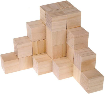 1 Inch Wood Blocks for Crafts, Unfinished Wood Cubes, Natural Blank Square Wooden Blocks, Wooden Cubes for Arts Crafts DIY Projects（1 * 1 * 1 inch，50Pcs）