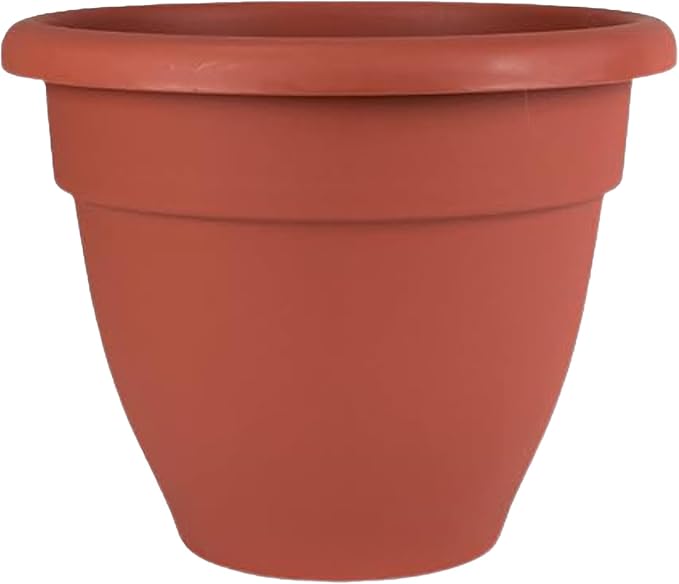 The HC Companies 20 Inch Caribbean Planter - Lightweight Indoor Outdoor Plastic Plant Pot for Herbs and Flowers, Clay