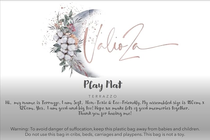 Terrazzo Playmat, Non-Toxic, Eco-Friendly, EVA-Foam, Puzzle Playmat (Brown), Extra Large, 180 centimeters x 120 centimeters