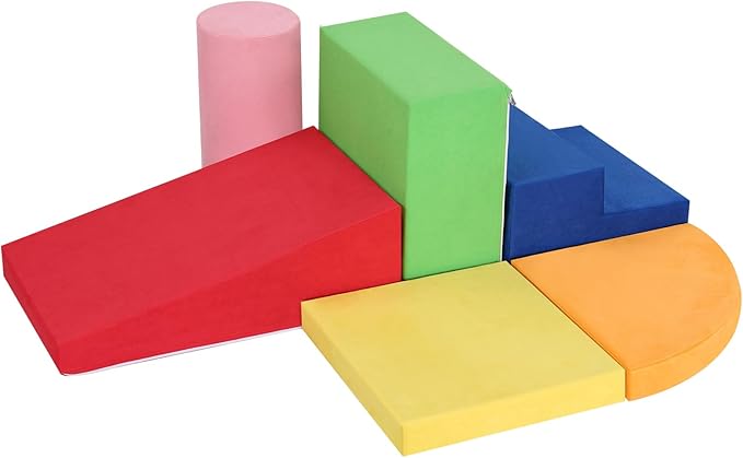 6-Piece Set Baby Foam Climbing Blocks for Toddlers - Baby Climbing Toys for Toddlers Indoor - Kids Soft Play Climbing for Toddlers - Velvet Foam Play Gym Playtime Corner Climber
