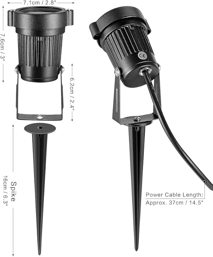 OurLeeme Lawn Flood Light Stake, 2-in-1 Waterproof Outdoor Remote controlle Landscape Lighting Spotlight Wall Light for Yard Garden Driveway Pathway Pool (4 Pack)