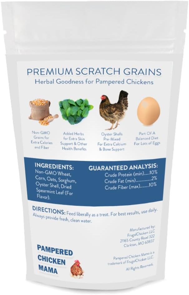 Pampered Chicken Mama Chick Feed - Premium Chicken Scratch Treat - High Protein & Calcium Grower Feed for Laying Hens (10 lbs)
