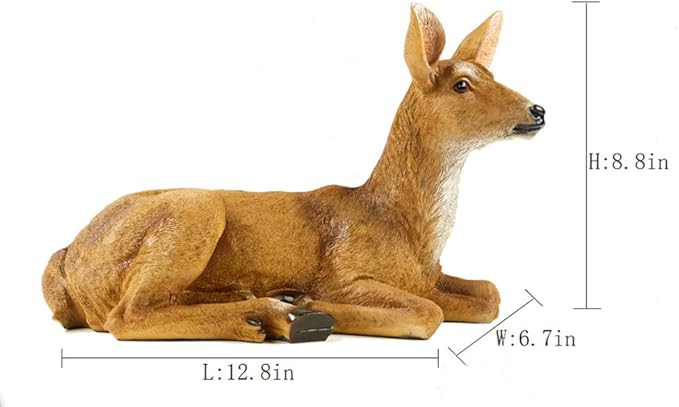 XTAPAN Resin Doe Statue Figurines Female Deer Animal Sculpture Gift Home Decor,Office or Outdoor Garden Statue Woodland Decoration