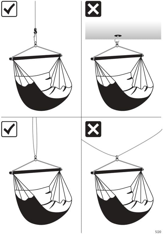 LA SIESTA® - Large Comfort Domingo Hammock Swing Chair & CasaMount - Weather & Tear Resistant Hanging Chair - Outdoor Indoor Hammock Chair w/Suspension Kit for Walls Ceilings Square Beams - Toucan