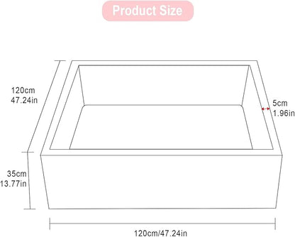 Extra Large Foam Ball Pit for Toddlers Kids Square Soft Ball Pool Ideal Gift Play Toy for Children (Pink)
