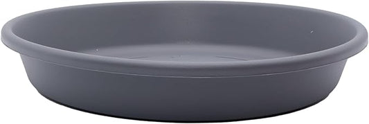 The HC Companies 13.88"x13.88"x2.5" Round Plastic Classic Saucer to Prevent Drips/Spills Indoor & Outdoor in Warm Gray Color, Pairs with 14" Round Classic Warm Gray Planter
