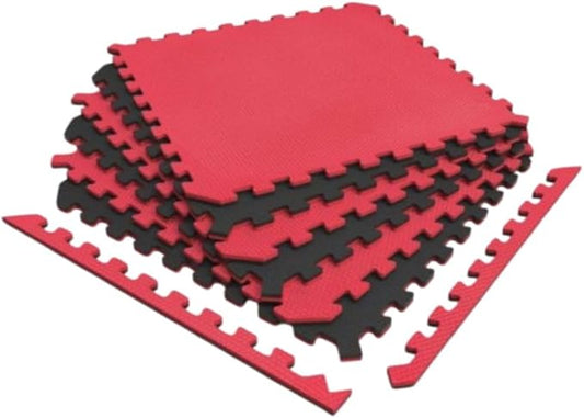 Norsk Dual-Sided Reversible 1/2" Foam Exercise Mats for Home Gym - Interlocking EVA Foam Tiles