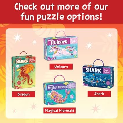 PEACEABLE KINGDOM Shiny Dinosaur Floor Puzzle, 1 EA