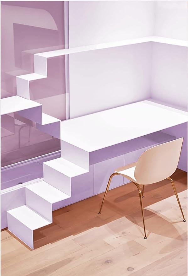 Dimoon 236''x17.7'' Purple Peel and Stick Wallpaper Contact Paper Modern Self Adhesive Wall Paper Removable Renter Friendly Textured Solid Color Shelf Cabinet Vinyl Roll (236''x17.7'',Light Purple)