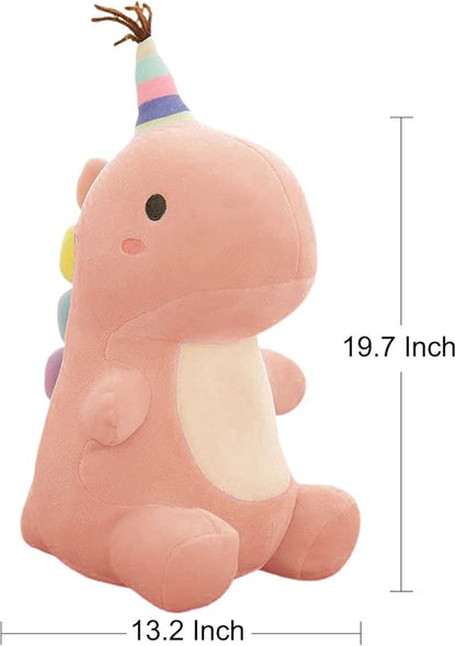 Stuffed Animal Plush Toys, Cute Dinosaur Toy, Soft Dino Plushies for Kids Plush Doll Gifts for Boys Girls (Pink, 19.7 Inch)