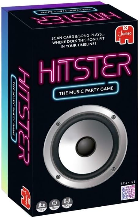 Jumbo Hitster - The Music Party Board Game, Card Game, Fun Music Quiz Game, 2-10 Players - 300 Plus Iconic Music Hits - Great for Adult and Family Game Nights (US Edition)