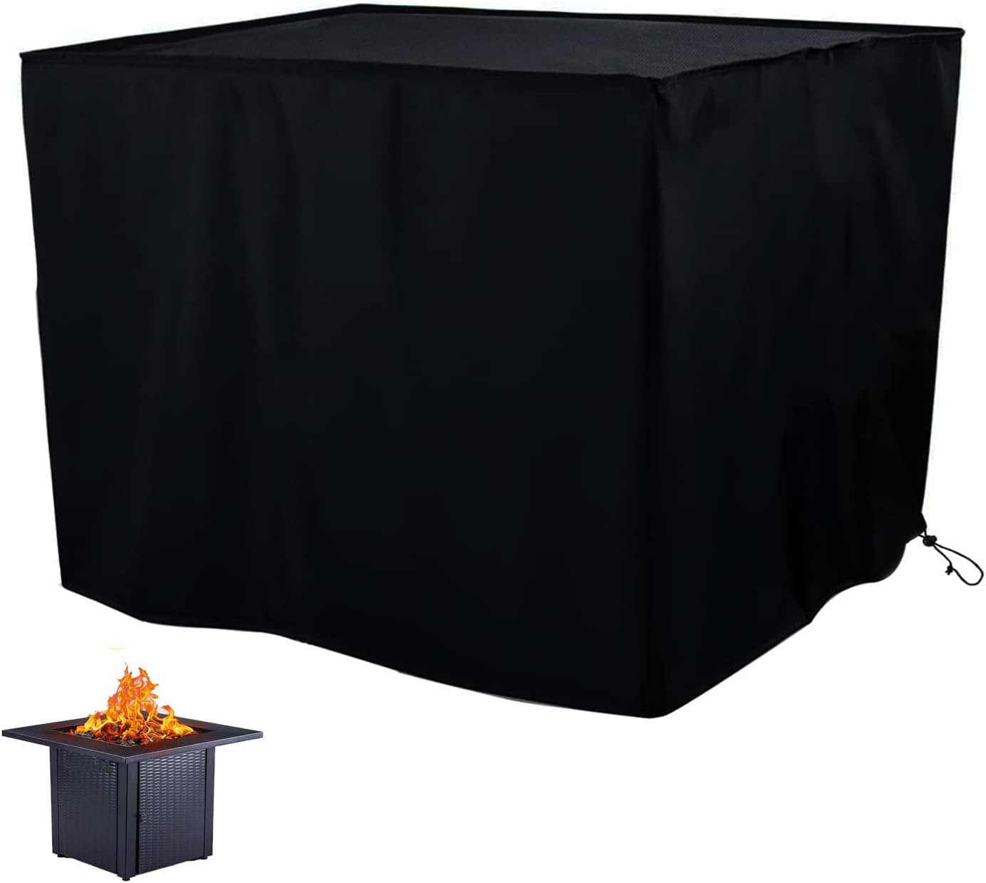 Fire Pit Cover Patio Cover Square 600D Heavy Duty Fire Pit Covers 32x32x24 Inch Outdoor FirePit Covers for 28 29 30 31 Inch Square Fire Pit