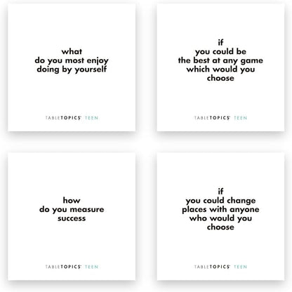TableTopics Teen Conversation Cards for Teenagers with Their Family & Friends, 135 Fun Questions for Connection at Dinnertime, Hangouts, Game Night, & Classrooms
