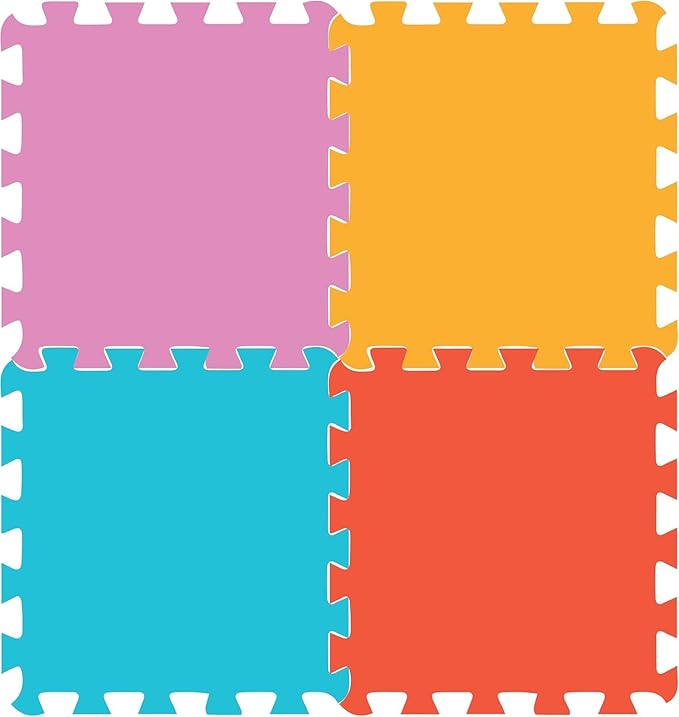 TOYVELT Foam Puzzle Floor Mat for Kids 12x12-16 Interlocking Play Mat Tiles with Colors, Shapes, Alphabet, ABC, Numbers - Educational Large Puzzle Foam Floor Tiles for Crawling
