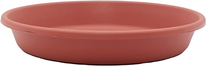 The HC Companies 6 Inch Round Plastic Classic Plant Saucer - Indoor Outdoor Plant Trays for Pots - 6.75"x6.75"x1.13" Clay
