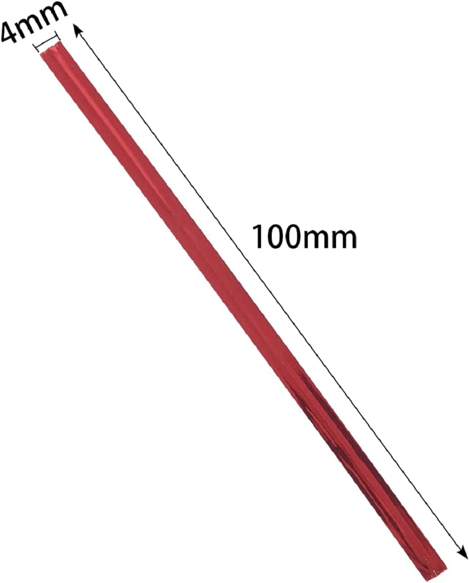 800 Pcs 4" Metallic Twist Ties(Red) for Bakery Ties, Candy Bags, Coffee Bags, Goodie Bags Ties