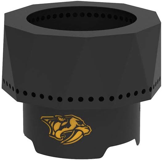 Blue Sky Outdoor Living NHL Nashville Predators Ridge Portable Steel Smokeless Fire Pit with Carrying Bag, Firewood and/or Wood Pellet Burning