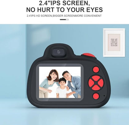 Kids Camera,Kids Digital Camera with Rotating Zoom Lens,1080P HD Digital for Kids with Flash,32GB SD,Christmas Birthday Gifts for Girls Boys 3-12 (Black, D6S)