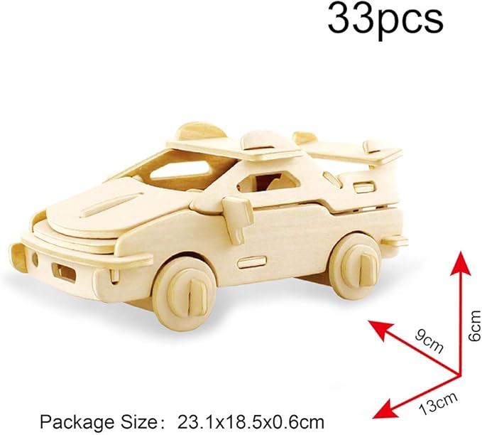 Georgie Porgy 3D Wooden Puzzles for Kids Toys Construction Woodcraft Kits DIY Model Puzzle Kits Birthday Gifts Pack of 3 (Seaplane Sports Cars London Bus)
