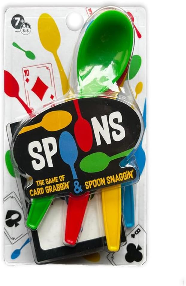 Spoons Card Games for Kids - Spoons Game, Deck of Cards, Fun Family Games for Kids and Adults, Playing Cards, Game Night, Travel Games, 3-5 Multi-Player Card Game, Games for Adults, Ages 7