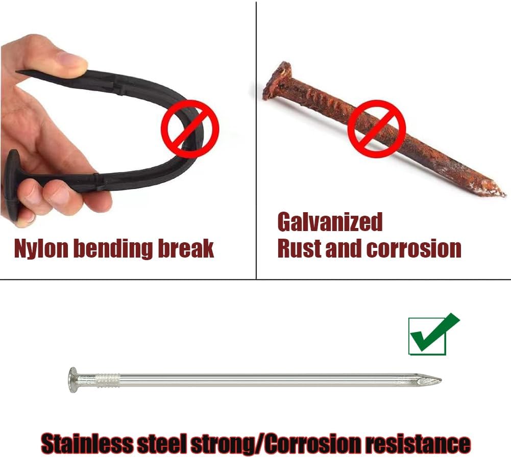 Landscape Staples 150 PCS Metal Heavy Duty Garden Stakes Artificial Turf Stakes for Paver Edging Weed Barrier Fabric Holding Fence Rust Proof Sod Pins Stakes and Carpentry Tent 6 Inch Silver