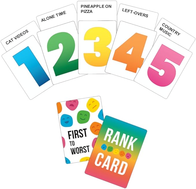 Party Game - The Card Game About How Your Friends and Family Rank Things - for Kids, Tweens, Teens, College Students, Adults, Families, Groups and Fun Parties with Polarizing Priorities