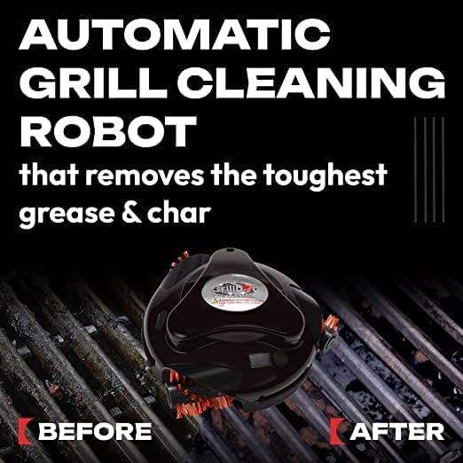Grillbot Automatic Grill Cleaning Robot with Nylon Brushes, BBQ Grill Cleaner, Grill Brush, Grill Scraper, BBQ Accessories (Black Grillbot)