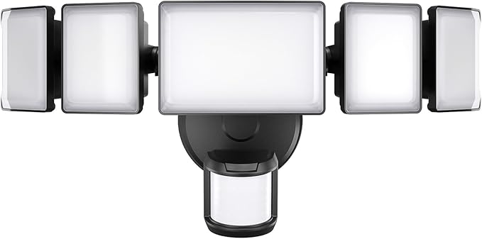 Olafus 100W Motion Sensor Outdoor Lights, 10000LM 6500K Daylight Flood Lights Outdoor Motion Sensor, Dusk to Dawn Outdoor Lighting, IP65 Waterproof Motion Detector Lights for Outside, Black