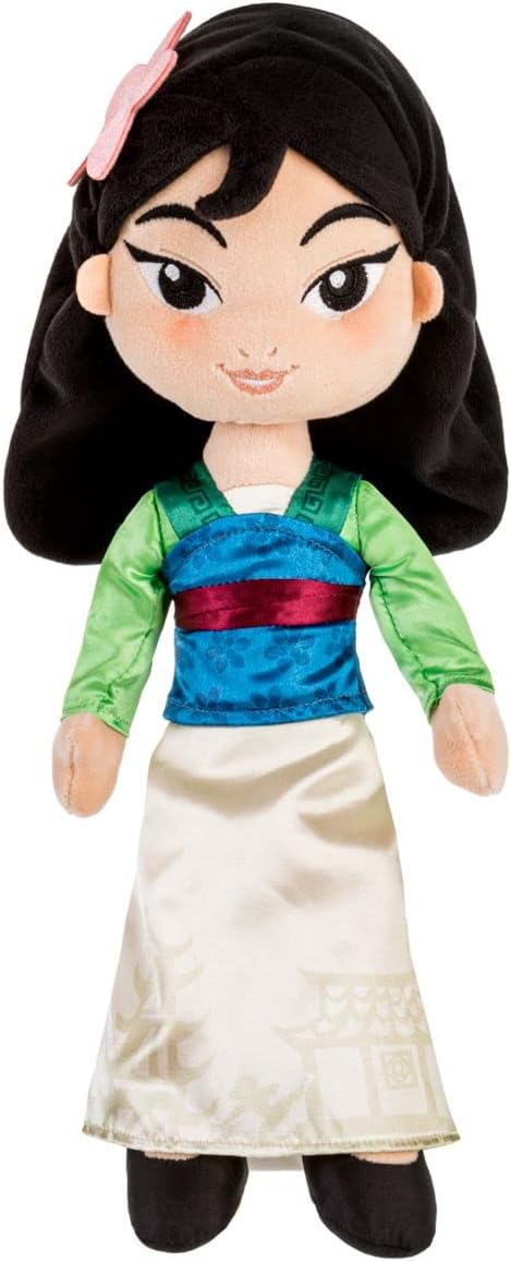 DISNEY STORE Official Princess Plush Doll, Mulan, Medium 14 Inches, Soft Plushy with Embroidered Features, Princess Toys for Girls, Disney Dolls, Stuffed Animals for Girls