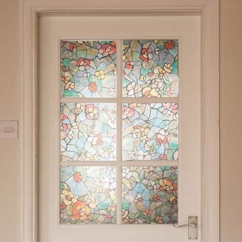 d-c-fix 346-0431-4PK Self-Adhesive Privacy Glass Window Film, Venetian Garden, 17" x 78" Roll, 4-Pack