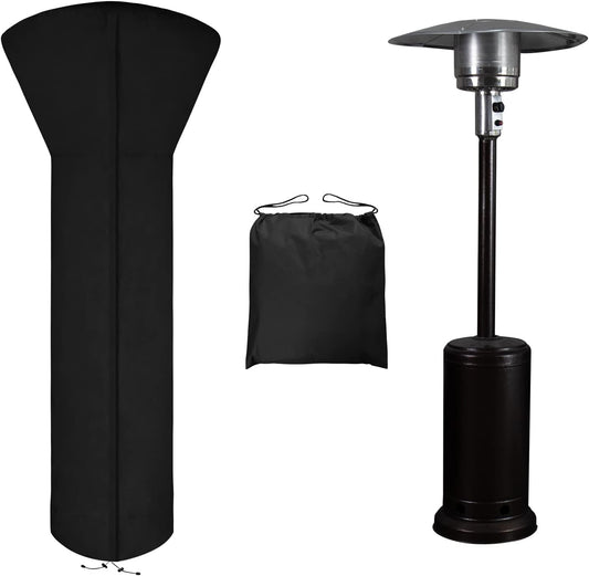 Easy-Going Patio Heater Cover with Zipper and Storage Bag, Waterproof Outdoor Heater Cover Dustproof, UV-Resisant, Wind-Resistant (89" H x 33" D x 19" B, Black)