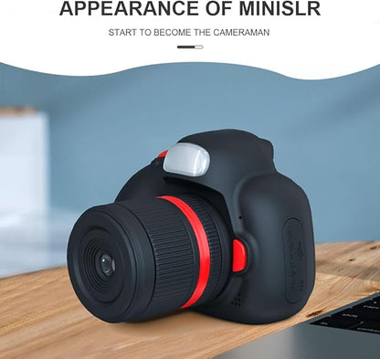 Kids Camera,Kids Digital Camera with Rotating Zoom Lens,1080P HD Digital for Kids with Flash,32GB SD,Christmas Birthday Gifts for Girls Boys 3-12 (Black, D6S)