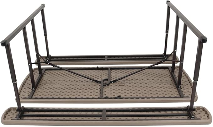 OEF Furnishings Heavy Duty Blow Molded Folding Picnic Table - Brown, Brown Frame