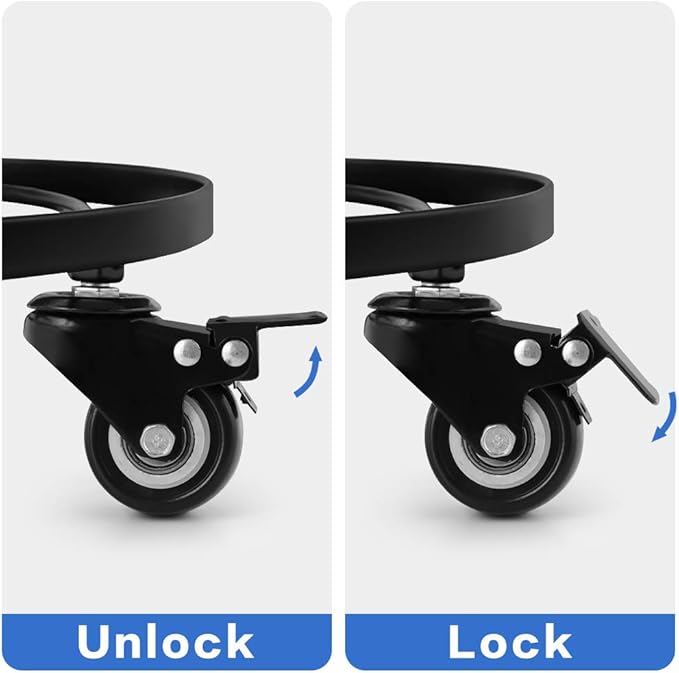 AMAGABELI GARDEN & HOME 12" Metal Plant Caddy Heavy Duty Plant Stand with Wheels Wrought Iron Potted Brake Flower Pot Rack Rollers Mover Dolly Holder Indoor Outdoor Planter Trolley Caster BG1622