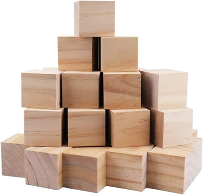 1 Inch Wood Blocks for Crafts, Unfinished Wood Cubes, Natural Blank Square Wooden Blocks, Wooden Cubes for Arts Crafts DIY Projects（1 * 1 * 1 inch，50Pcs）