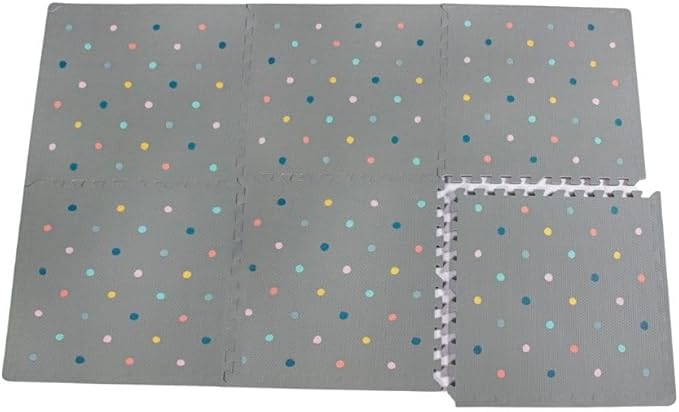 Soft Non-Toxic Baby Play Mat, Toddler Playmat, Colorful Jigsaw Puzzle PlayMat, Tiles 24 x 24 inch Foam Floor Mats for Kids & Babies | EVA Foam Interlocking Tiles for Nursery, Playroom (Grey 6 PCS)