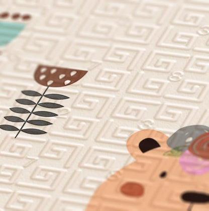 UANLAUO Foldable Baby Play Mat, Extra Large Waterproof Activity Playmats for Babies,Toddlers, Infants, Play & Tummy Time, Foam Baby Mat for Floor with Travel Bag (Bear(59x59x0.4inch))