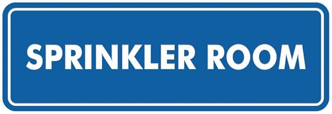Signs ByLITA Standard Sprinkler Room Sign (Blue) - Small