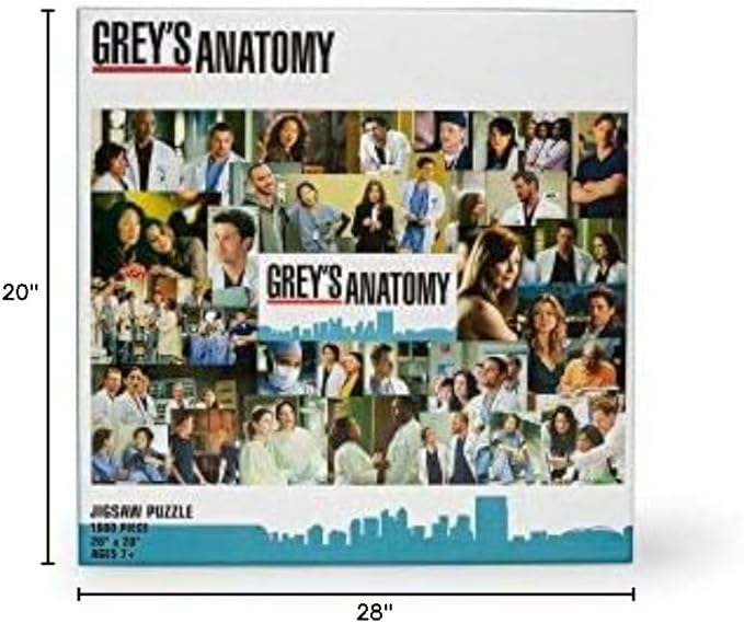 Grey's Anatomy Collage 1000 Piece Jigsaw Puzzle for Adults | Educational Toy Gifts | Challenging Interactive Brain Teaser for Family Game Night | 28 x 20 Inches