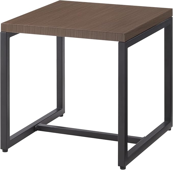 Patio Tables Outdoor Coffee Table - Steel Side Tables End Table for Proch Deck Balcony Garden Squre Brown Tabletop