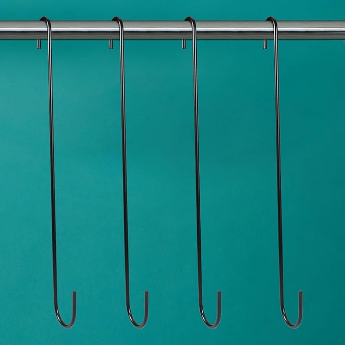 Vindar 4 Pack 16.5 Inches Bird Feeder Hook Extra Large S Hooks Heavy Duty Hooks Hangers for Tree Branch, Bird Feeder, Hummingbirds Feeders, Bird House, Office, Wind Chimes, Lanterns, Gardening Tools