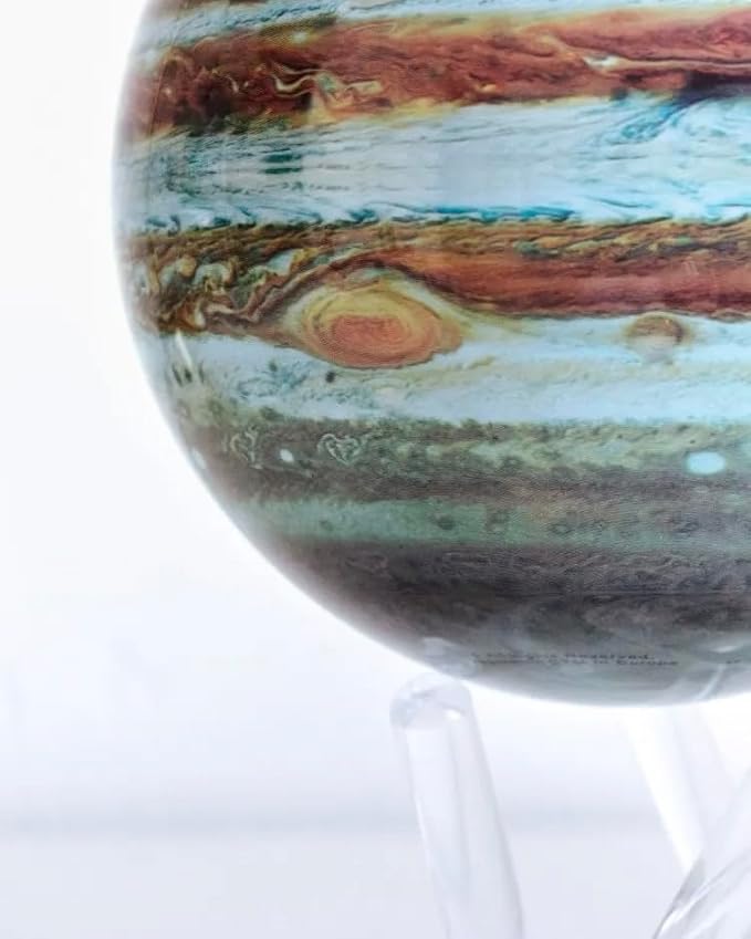 MOVA Jupiter Globe 4.5” – Solar-Powered Rotating Planet Display for Desk or Shelf | No Batteries or Wires | Floating-Style Space Decor