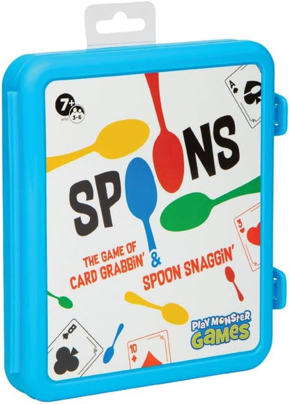 Spoons in a Case, Card Games for Kids - Spoons Game, Fun Family Games for Kids and Adults, Game Night, Travel Games, 3-6 Players, Ages 7+
