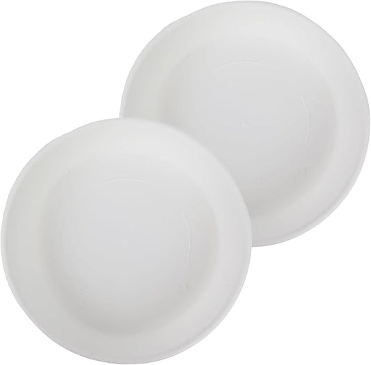 The HC Companies 12 Inch Round Plastic Classic Plant Saucer - Indoor Outdoor Plant Trays for Pots - 12.5"x12.5"x2.13" White (Pack of 2)