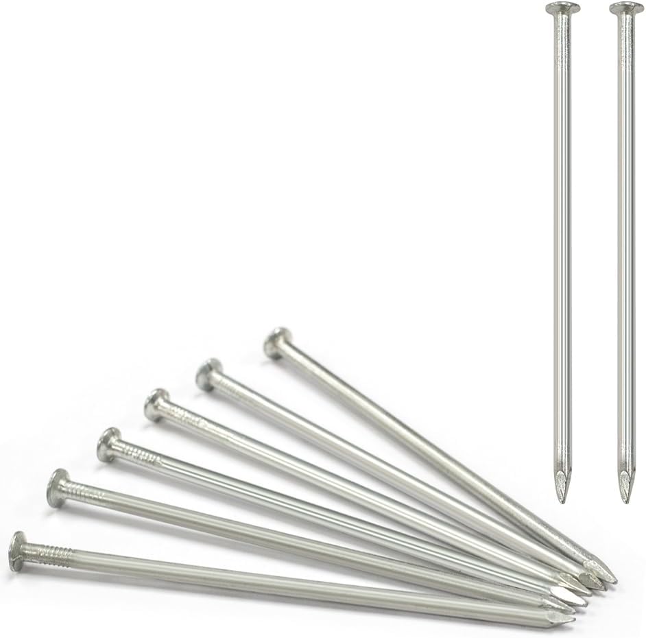 Landscape Staples 150 PCS Metal Heavy Duty Garden Stakes Artificial Turf Stakes for Paver Edging Weed Barrier Fabric Holding Fence Rust Proof Sod Pins Stakes and Carpentry Tent 6 Inch Silver