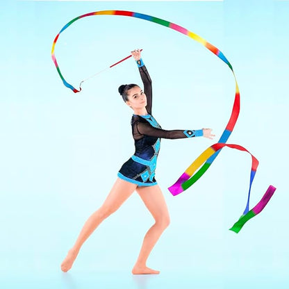 20Pack Rainbow Ribbon Streamers, Dance Ribbon Streamers Wands for Kids Party Supplies Goodie Bag Stuffers, Gymnastics Twirling Ribbon Stick Dance Streamers Party Favors for Kids Adults