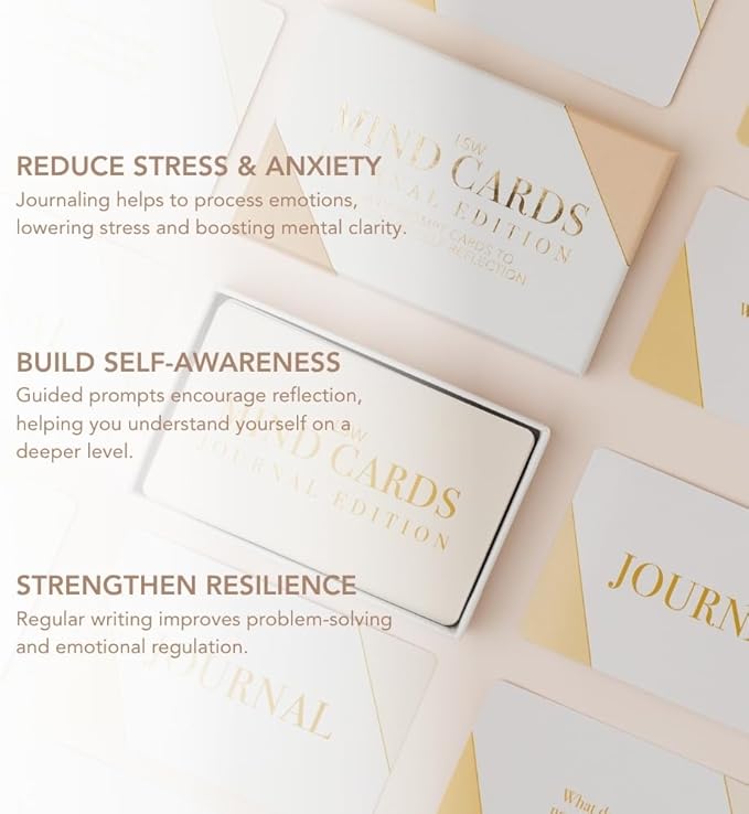 Mind Cards: Journal Edition | 45 Guided Journal Prompts for Self-Discovery, Creativity & Personal Growth | Journaling Gift for Writers & Thinkers