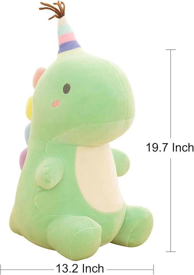 Stuffed Animal Plush Toys, Cute Dinosaur Toy, Soft Dino Plushies for Kids Plush Doll Gifts for Boys Girls (Green, 19.7 Inch)