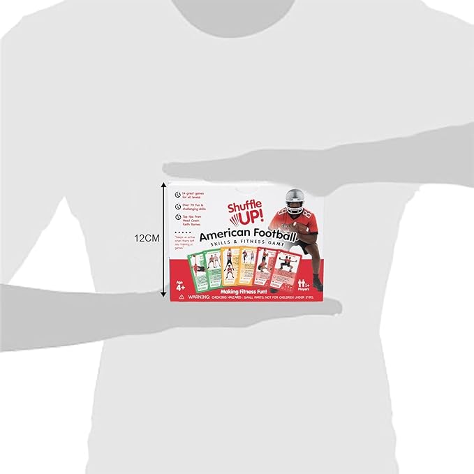 Shuffle Up American Football Card Game – Kids Outdoor Garden Games with 70+ Fun & Active Fitness Workout Cards, American Football Gifts for Boys & Girls, Fun Family Games